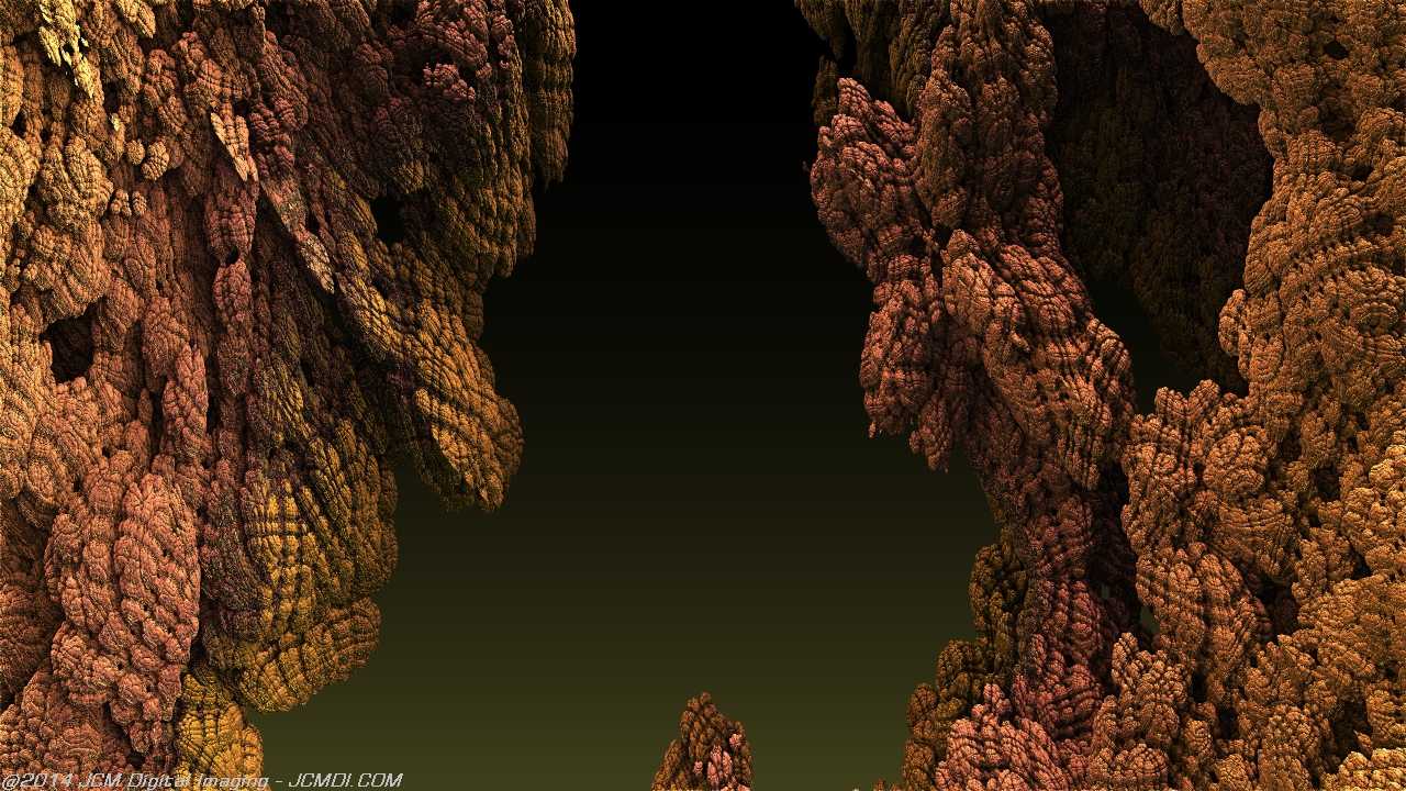 Still image from JCMDI's FOSSIL fractal animation created with Mandelbulb 3D